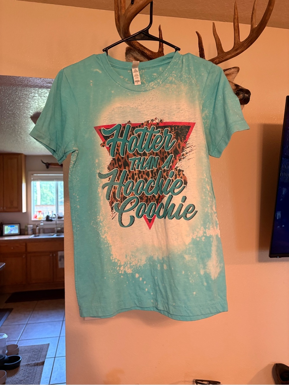 Turquoise Graphic Tee "Hotter Than A Hoochie Coochie"